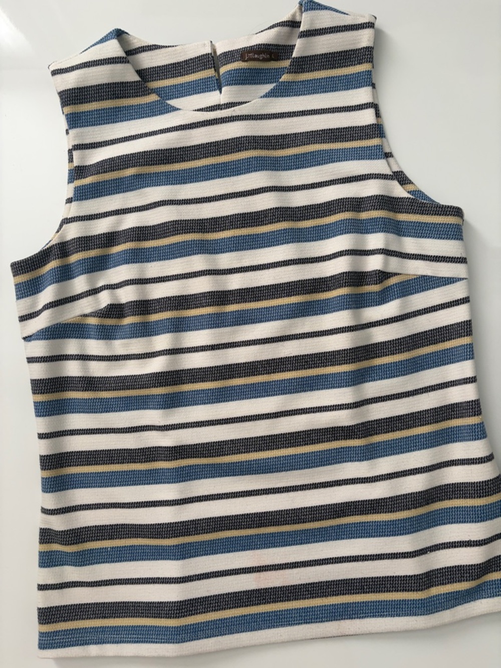 J. McLaughlin Striped Knit Tank in White, Blue & Black
